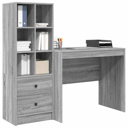 Bureau met lade 2 pcs Grijs Sonoma