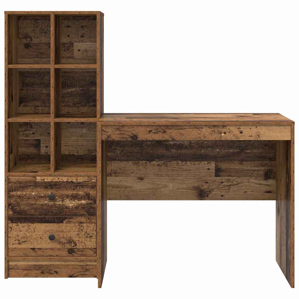Bureau met lade 2 pcs Oudhout