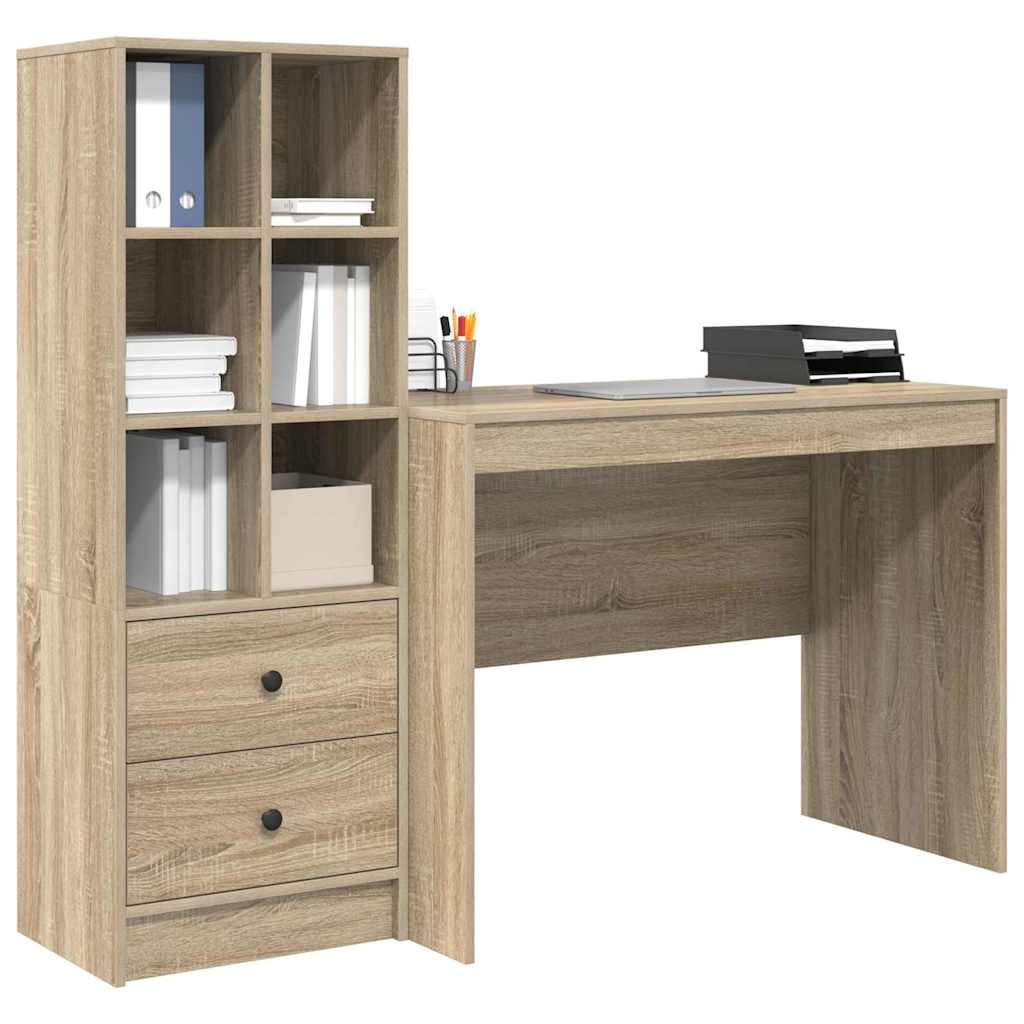 Bureau met lade 2 pcs Sonoma Eiken