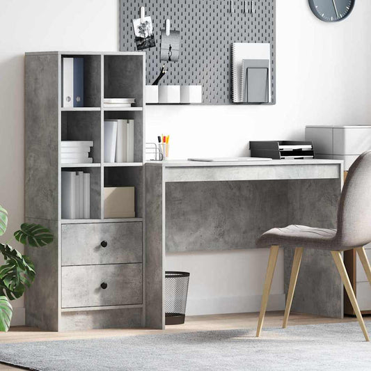 Bureau met lade 2 pcs Beton Grijs