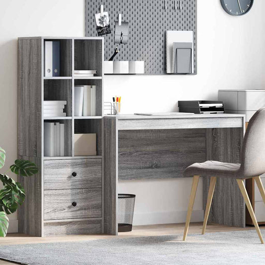 Bureau met lade 2 pcs Grijs Sonoma