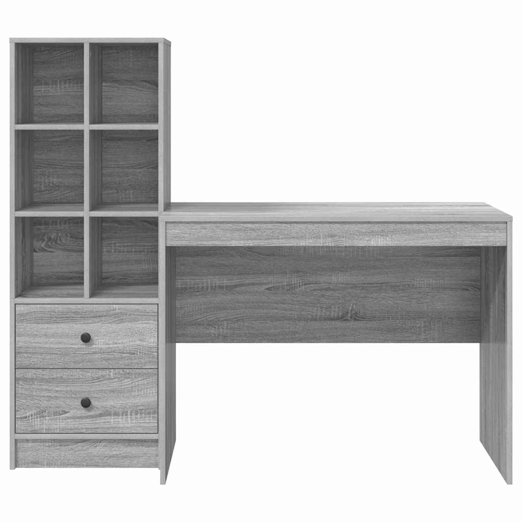 Bureau met lade 2 pcs Grijs Sonoma