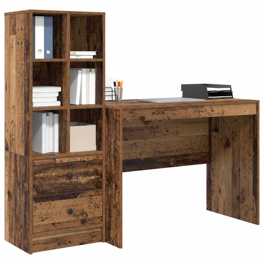 Bureau met lade 2 pcs Oudhout