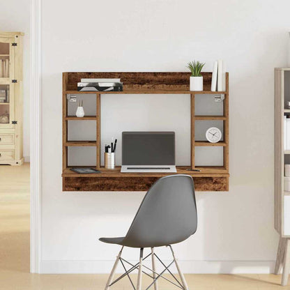 Aan de muur bevestigd bureau Oud hout 105 x 48 x 75 cm