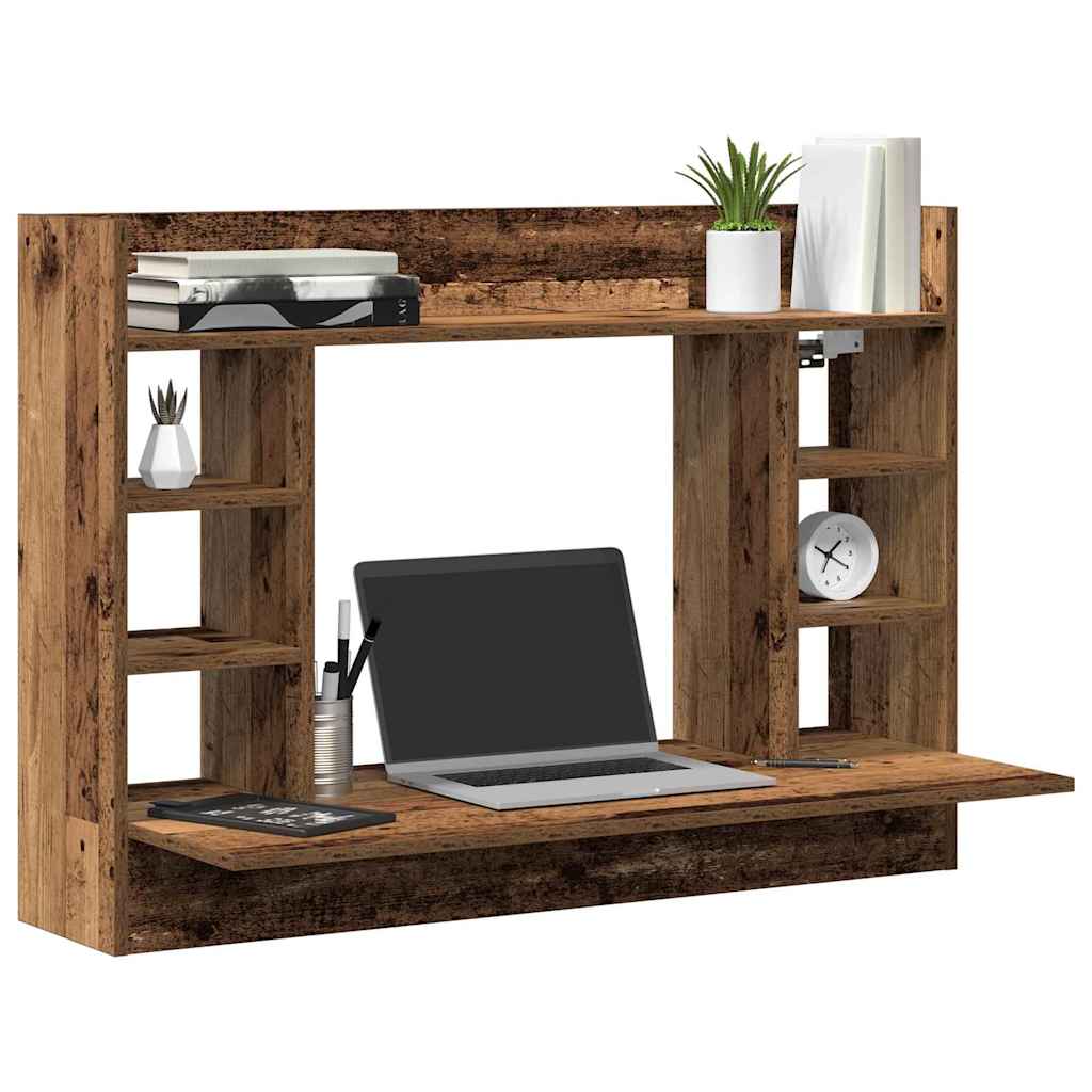 Aan de muur bevestigd bureau Oud hout 105 x 48 x 75 cm
