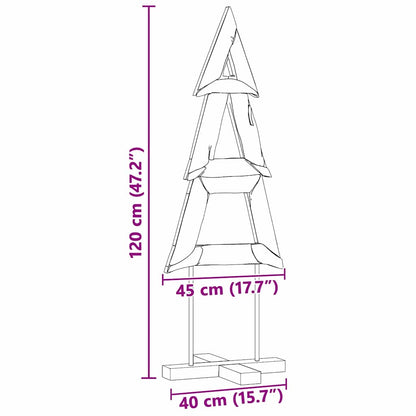 Kerstboom met standaard Bruin 120 cm Massief teakhout