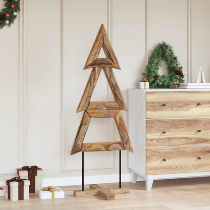 Kerstboom met standaard Bruin 150 cm Massief teakhout
