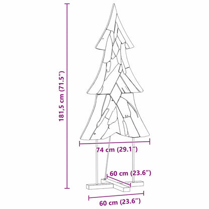 Kerstboom met standaard Bruin 180 cm Massief teakhout