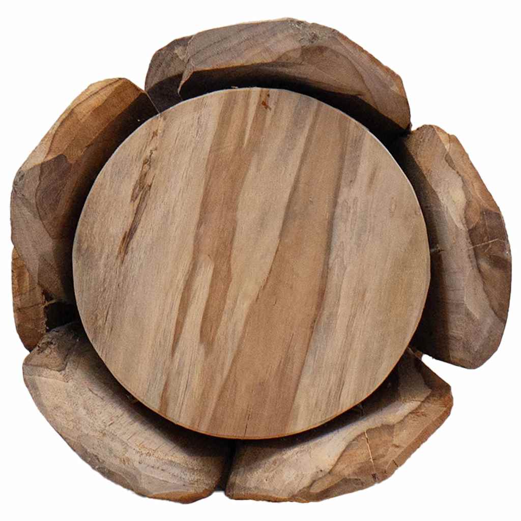 Kerstboom met standaard Bruin 80 cm Massief teakhout