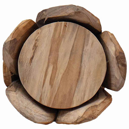 Kerstboom met standaard Bruin 80 cm Massief teakhout