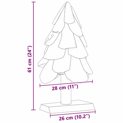 Kerstboom met standaard Bruin 60 cm Massief teakhout