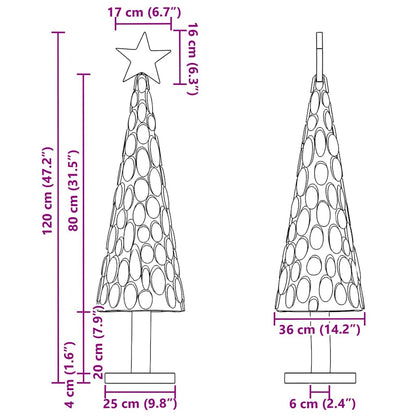 Kerstboom met standaard Bruin 120 cm Massief teakhout