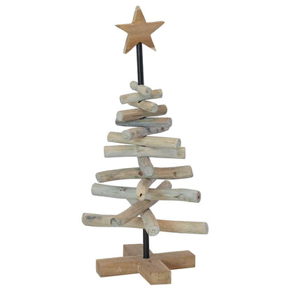 Kerstboom met standaard Bruin 60 cm Massief teakhout
