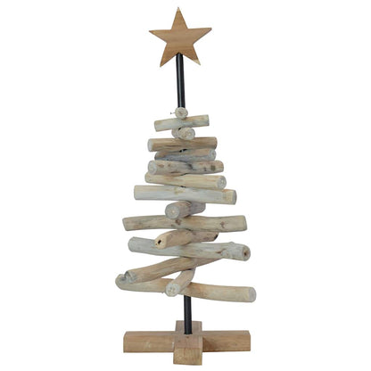 Kerstboom met standaard Bruin 60 cm Massief teakhout