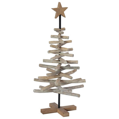 Kerstboom met standaard Bruin 90 cm Massief teakhout
