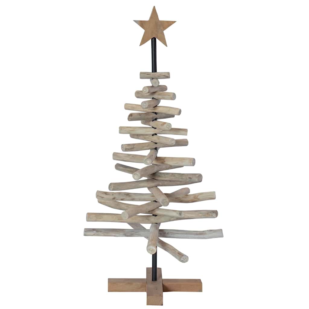 Kerstboom met standaard Bruin 90 cm Massief teakhout