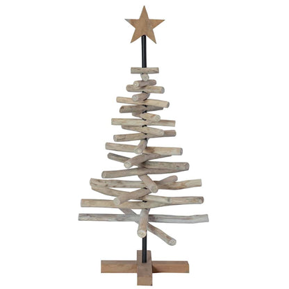 Kerstboom met standaard Bruin 90 cm Massief teakhout