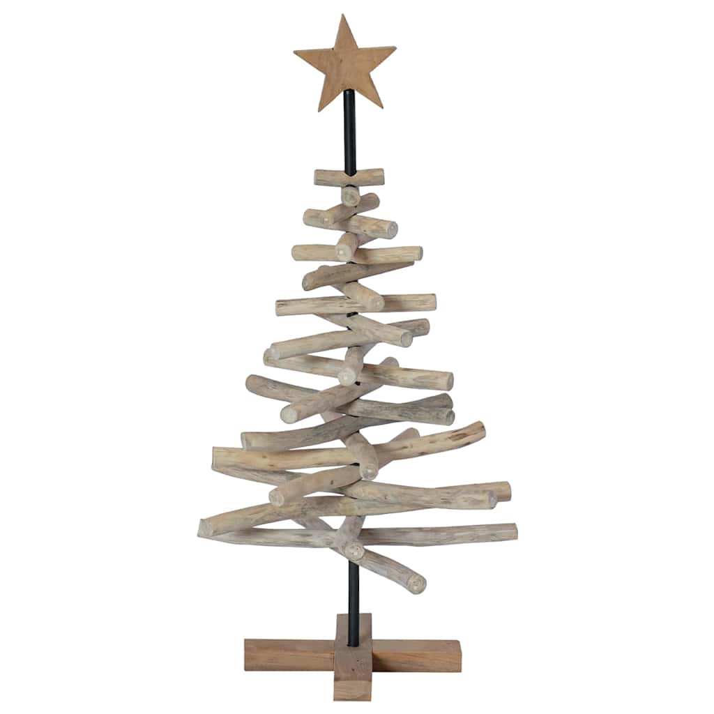 Kerstboom met standaard Bruin 90 cm Massief teakhout