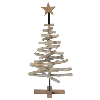 Kerstboom met standaard Bruin 90 cm Massief teakhout