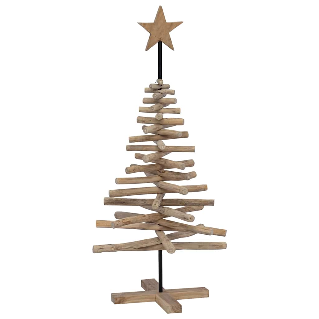 Kerstboom met standaard Bruin 120 cm Massief teakhout