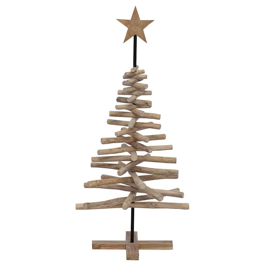 Kerstboom met standaard Bruin 120 cm Massief teakhout