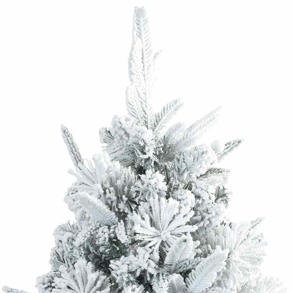 Kunst Kerstboom met Geveerde Takken, Sneeuw Bedekt Wit 180 cm