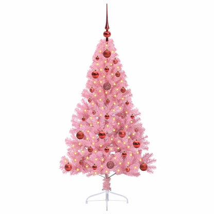Kunstmatig Voorverlicht Kerstboom met 150 LED Roze 120 cm PVC