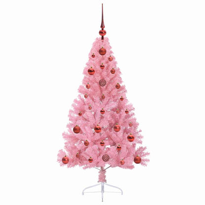 Kunstmatig Voorverlicht Kerstboom met 150 LED Roze 120 cm PVC
