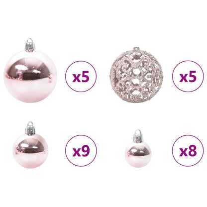 Kunstmatig Voorverlicht Kerstboom met 150 LED Roze 120 cm PVC