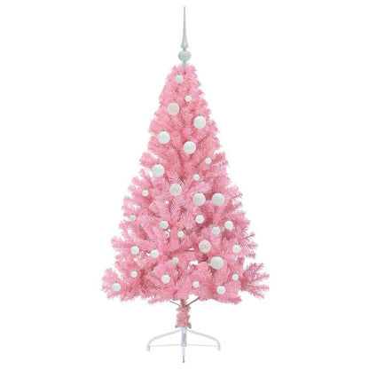 Kunstmatig Voorverlicht Kerstboom met 150 LED Roze 120 cm PVC