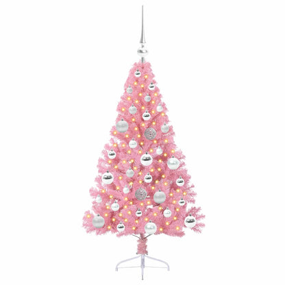 Kunstmatig Voorverlicht Kerstboom met 150 LED Roze 120 cm PVC