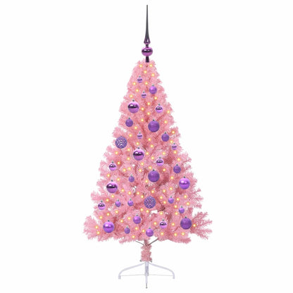 Kunstmatig Voorverlicht Kerstboom met 150 LED Roze 120 cm PVC