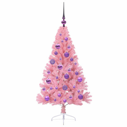 Kunstmatig Voorverlicht Kerstboom met 150 LED Roze 120 cm PVC