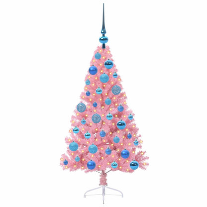 Kunstmatig Voorverlicht Kerstboom met 150 LED Roze 120 cm PVC