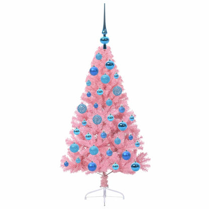 Kunstmatig Voorverlicht Kerstboom met 150 LED Roze 120 cm PVC