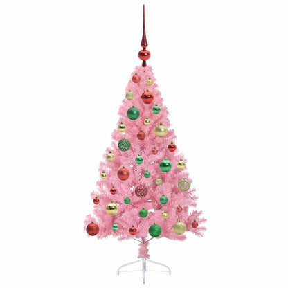 Kunstmatig Voorverlicht Kerstboom met 150 LED Roze 120 cm PVC