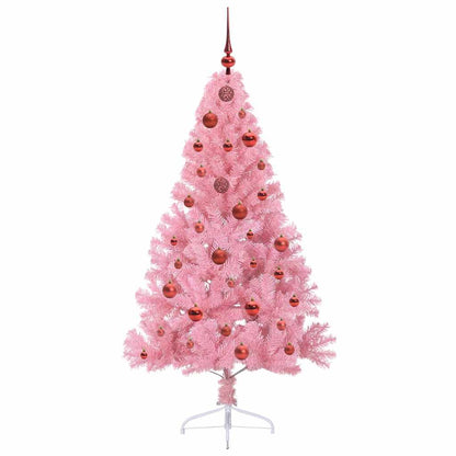 Kunstmatig Voorverlicht Kerstboom met 150 LED Roze 150 cm PVC