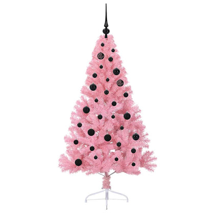 Kunstmatig Voorverlicht Kerstboom met 150 LED Roze 150 cm PVC