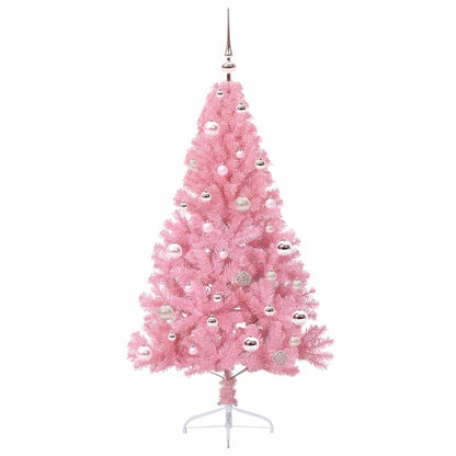 Kunstmatig Voorverlicht Kerstboom met 150 LED Roze 150 cm PVC