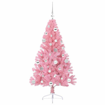 Kunstmatig Voorverlicht Kerstboom met 150 LED Roze 150 cm PVC