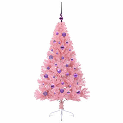 Kunstmatig Voorverlicht Kerstboom met 150 LED Roze 150 cm PVC