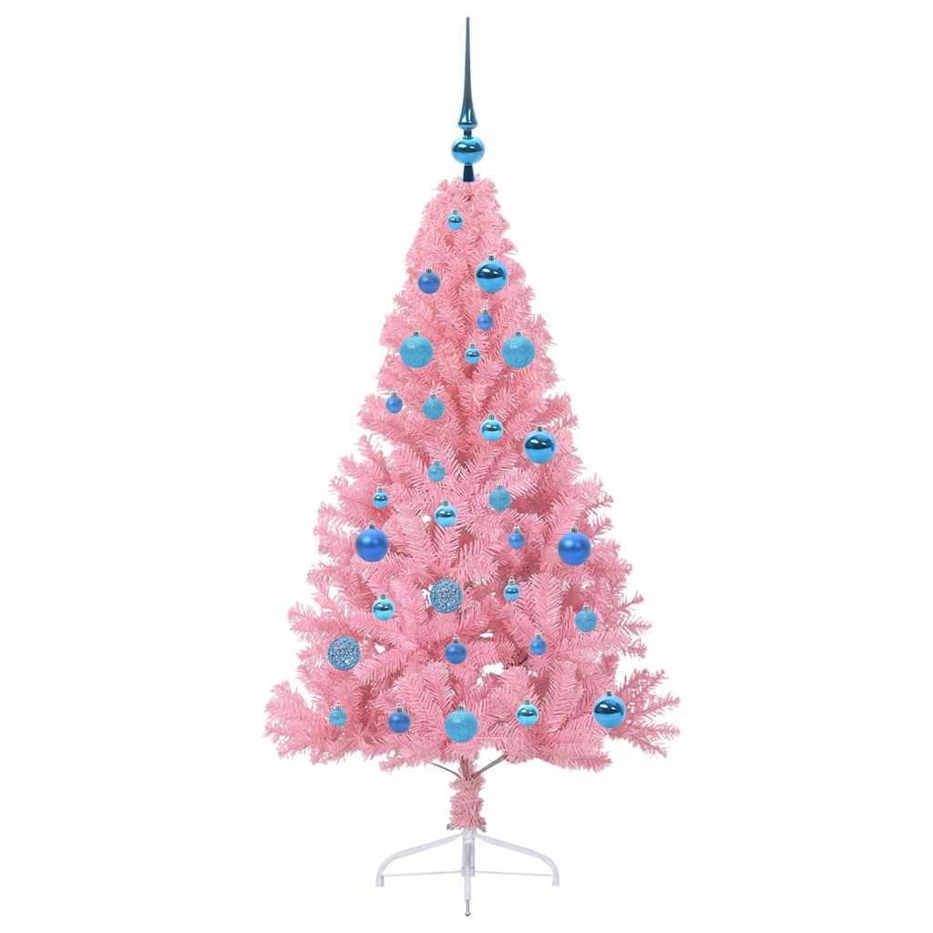 Kunstmatig Voorverlicht Kerstboom met 150 LED Roze 150 cm PVC