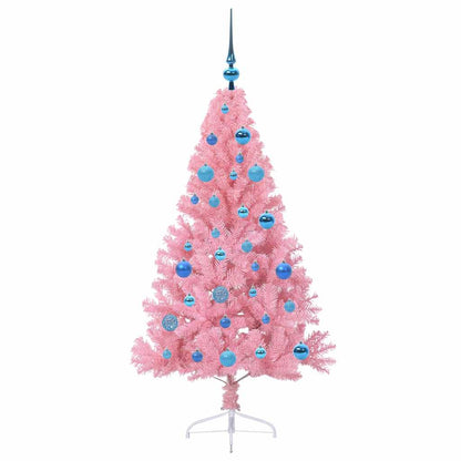 Kunstmatig Voorverlicht Kerstboom met 150 LED Roze 150 cm PVC