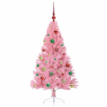 Kunstmatig Voorverlicht Kerstboom met 150 LED Roze 150 cm PVC