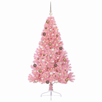 Kunstmatig Voorverlicht Kerstboom met 300 LED Roze 180 cm PVC