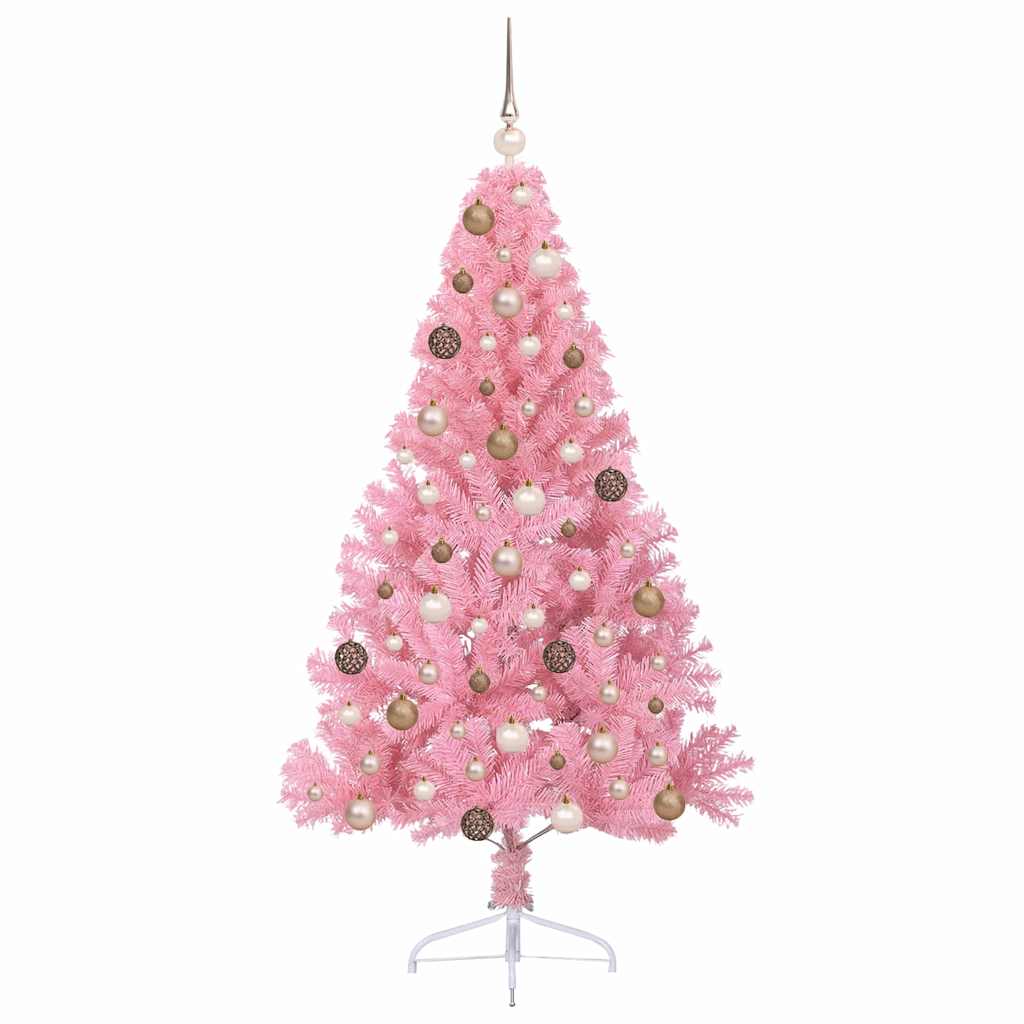 Kunstmatig Voorverlicht Kerstboom met 300 LED Roze 180 cm PVC