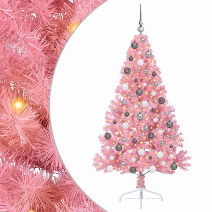 Kunstmatig Voorverlicht Kerstboom met 300 LED Roze 180 cm PVC