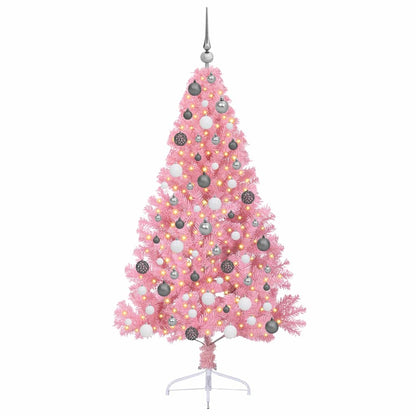 Kunstmatig Voorverlicht Kerstboom met 300 LED Roze 180 cm PVC