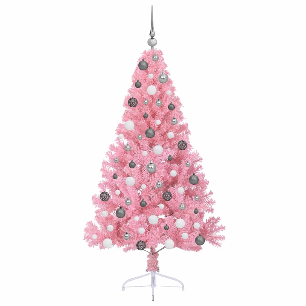 Kunstmatig Voorverlicht Kerstboom met 300 LED Roze 180 cm PVC