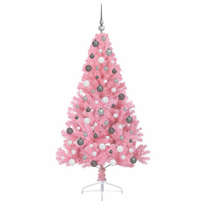 Kunstmatig Voorverlicht Kerstboom met 300 LED Roze 180 cm PVC